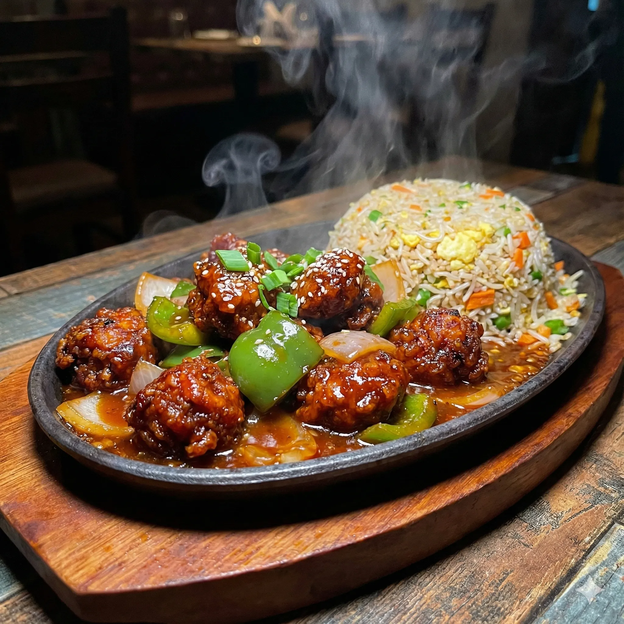 Chicken Moncurian with Fried Rice