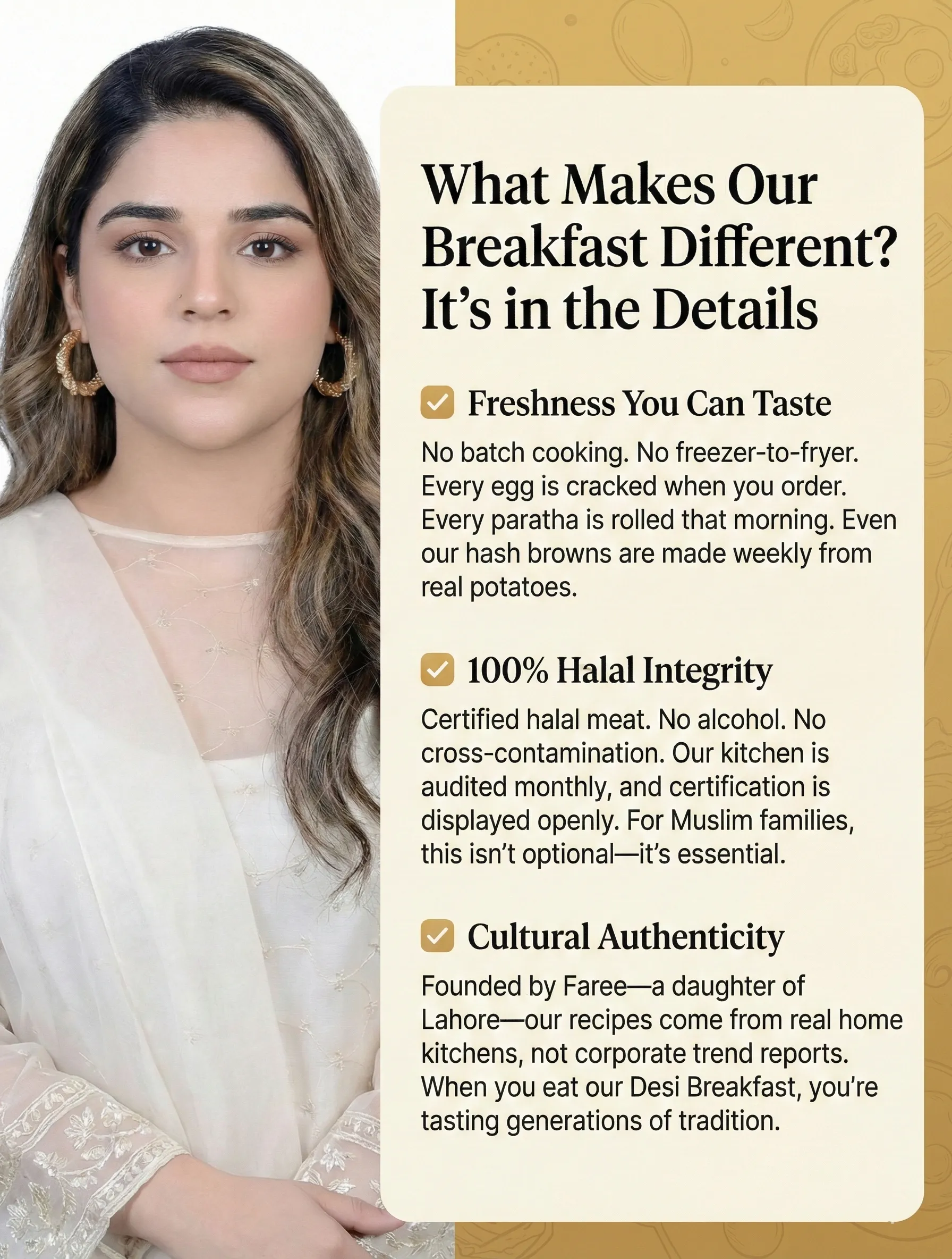 Charishta Breakfast & Lunch Slough menu spread featuring Halal Full English, Desi Breakfast with Paratha, Halwa Puri, Avocado Toast, and Tandoori Chai