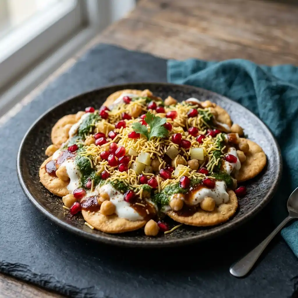 Papri Chaat – fresh halal starters dish at Charishta Café, Farnham Common, Slough