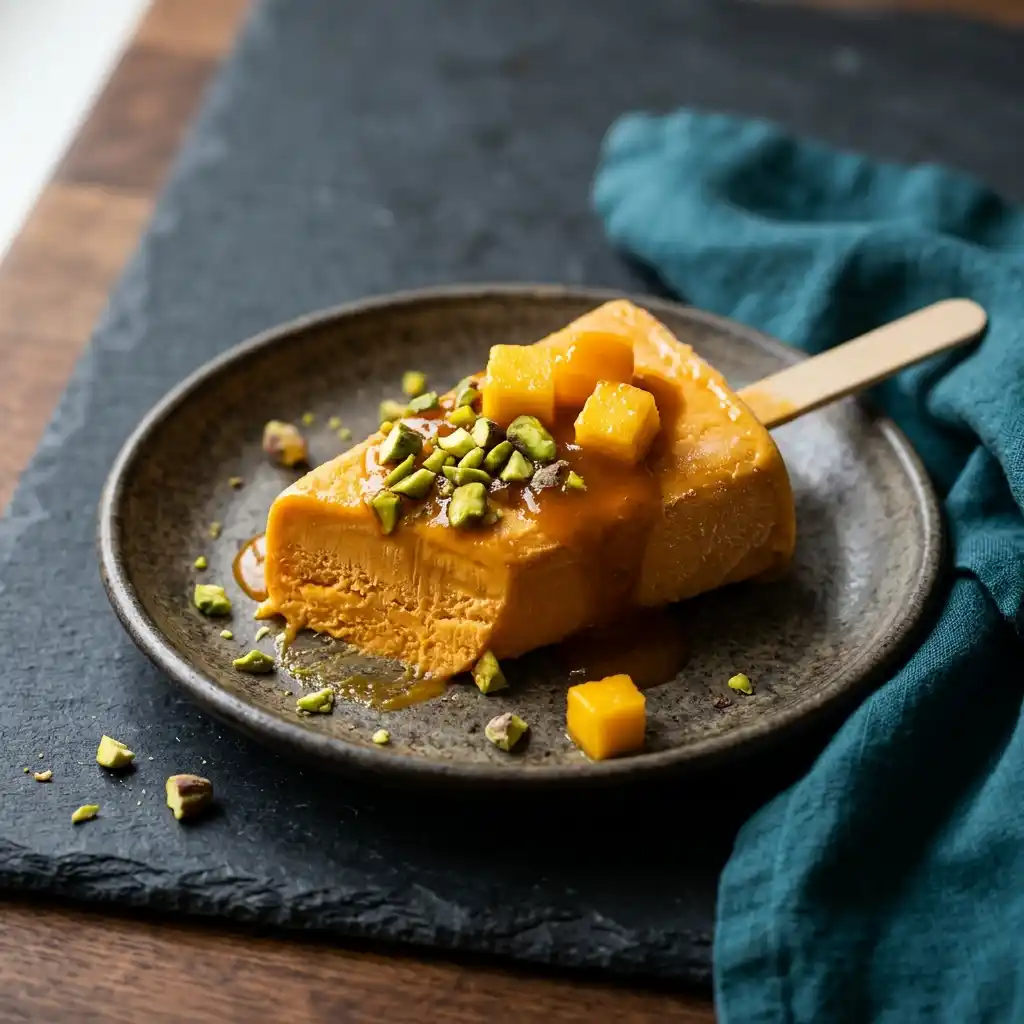 Mango Kulfi – fresh halal desserts dish at Charishta Café, Farnham Common, Slough