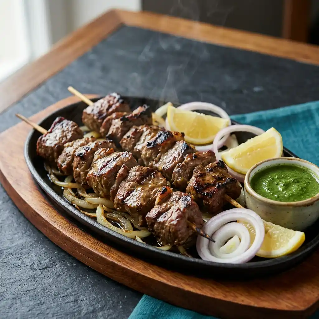 Afghan Lamb Tikka – fresh halal tandoori grills dish at Charishta Café, Farnham Common, Slough