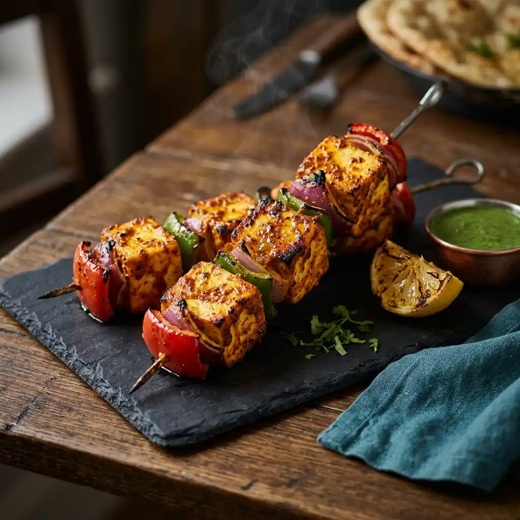 Paneer Tikka – fresh halal tandoori grills dish at Charishta Café, Farnham Common, Slough