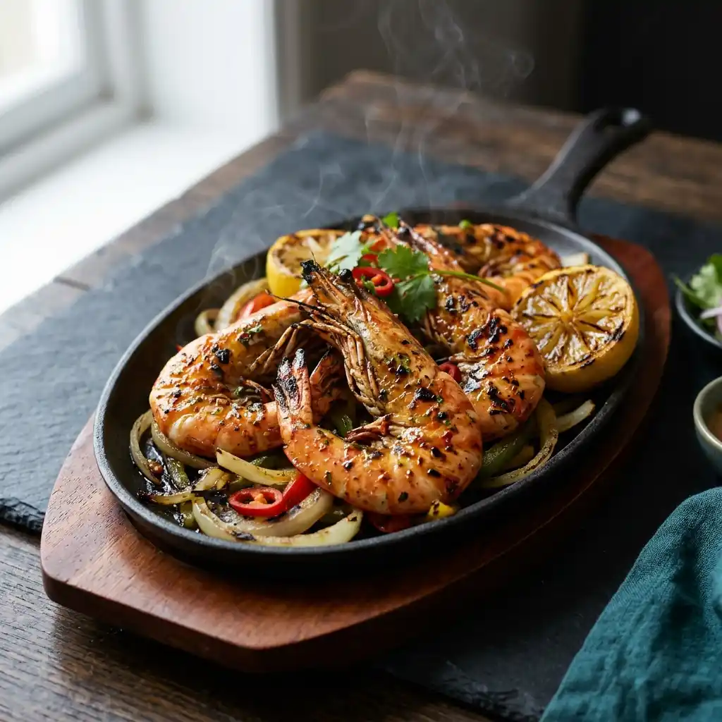 Tandoori King Prawn – fresh halal tandoori grills dish at Charishta Café, Farnham Common, Slough