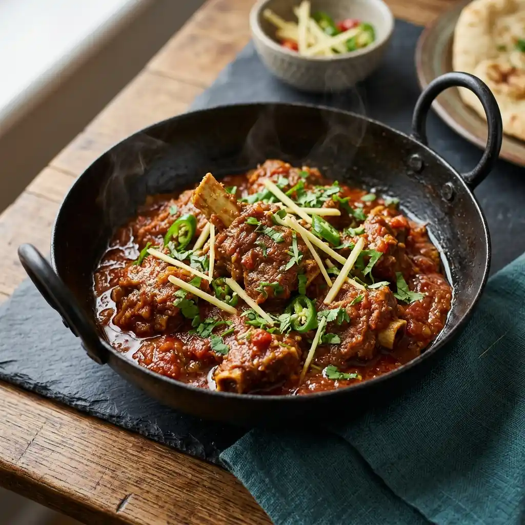 Charsi Lamb Karahi – fresh halal karahi dish at Charishta Café, Farnham Common, Slough