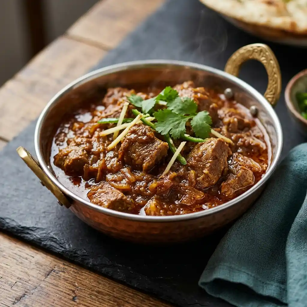 Lamb Boneless Curry – fresh halal karahi dish at Charishta Café, Farnham Common, Slough