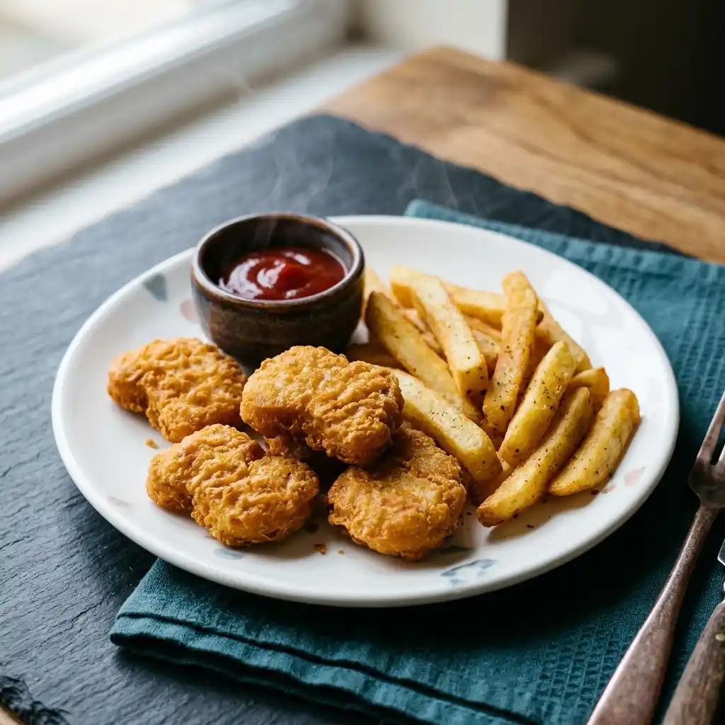 Chicken Nuggets Meal – fresh halal kids menu dish at Charishta Café, Farnham Common, Slough