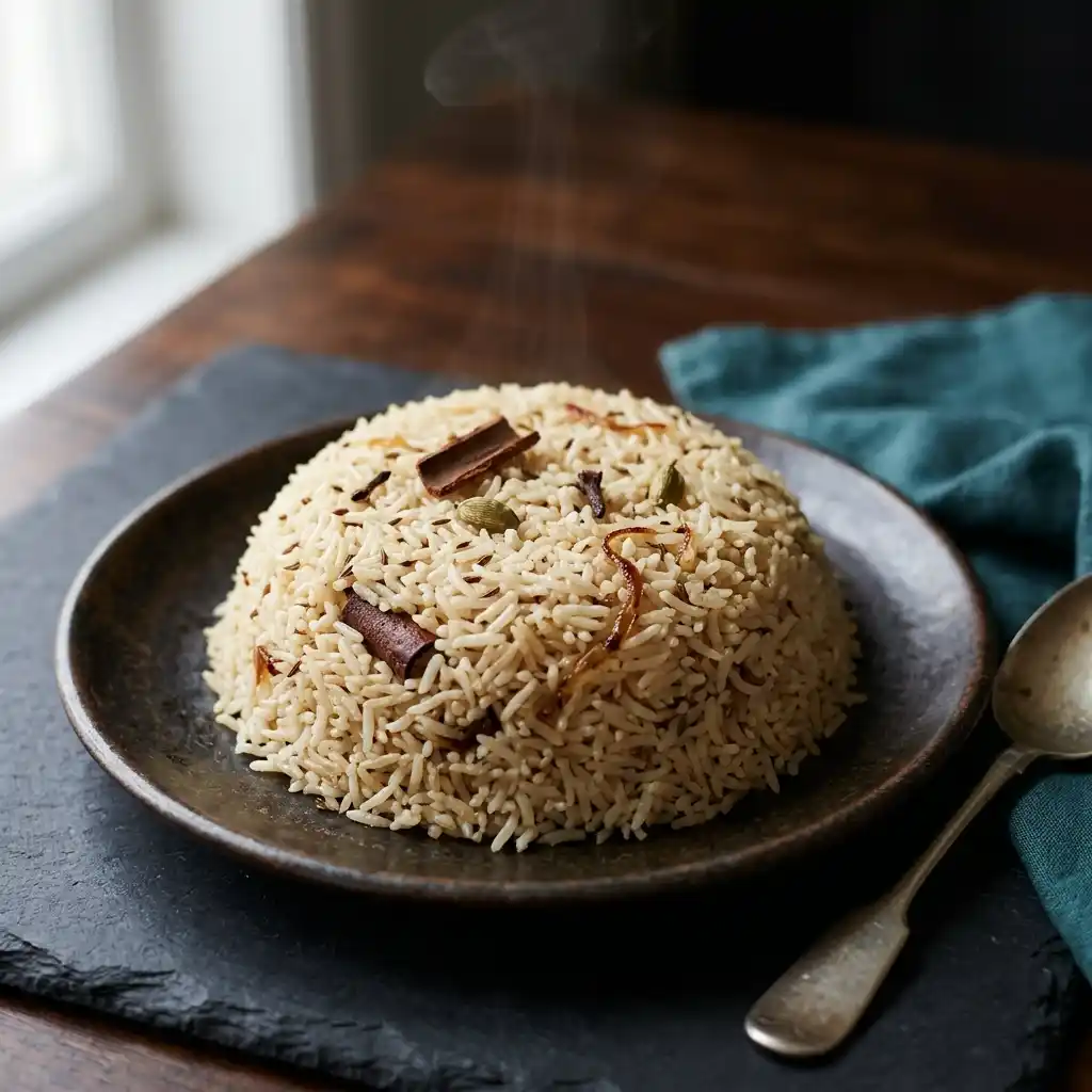 Pilau Rice – fresh halal biryani dish at Charishta Café, Farnham Common, Slough