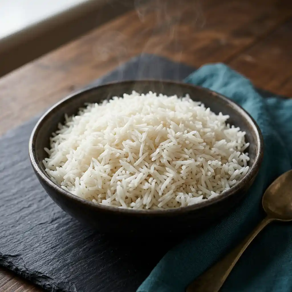 Steamed Rice – fresh halal biryani dish at Charishta Café, Farnham Common, Slough