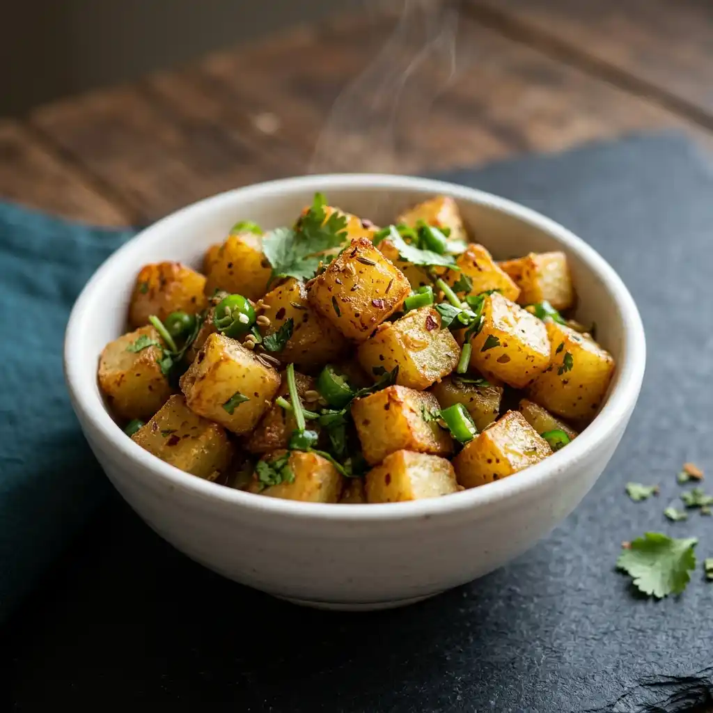 Hot Potatoes – fresh halal sides dish at Charishta Café, Farnham Common, Slough