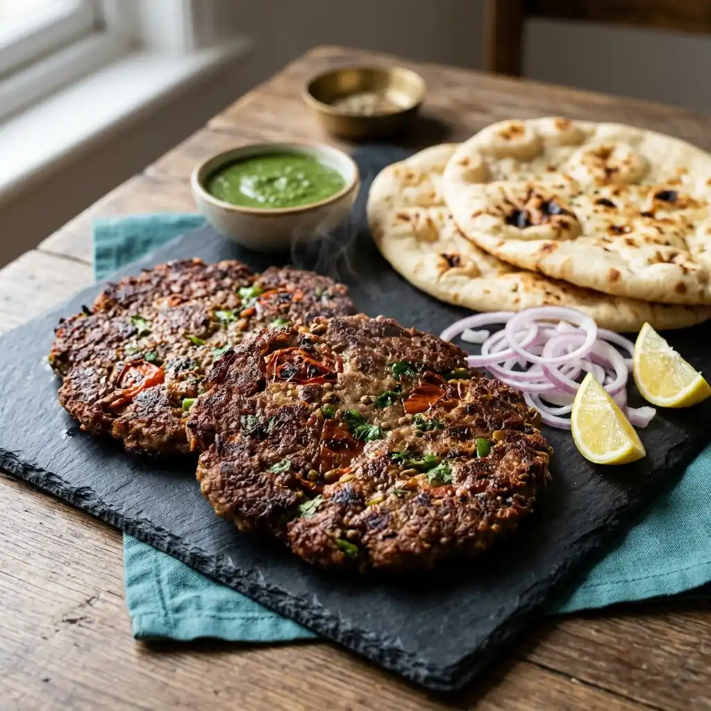 Chapli Kebab – fresh halal chef's specials dish at Charishta Café, Farnham Common, Slough