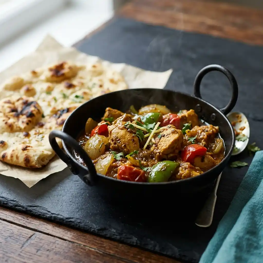 Chicken Balti – fresh halal traditional curries dish at Charishta Café, Farnham Common, Slough