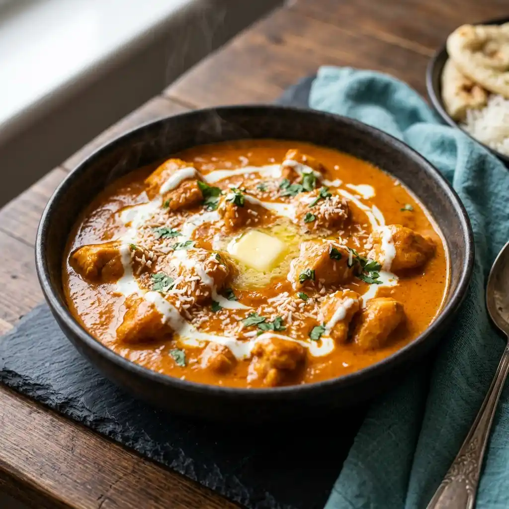 Butter Chicken – fresh halal traditional curries dish at Charishta Café, Farnham Common, Slough