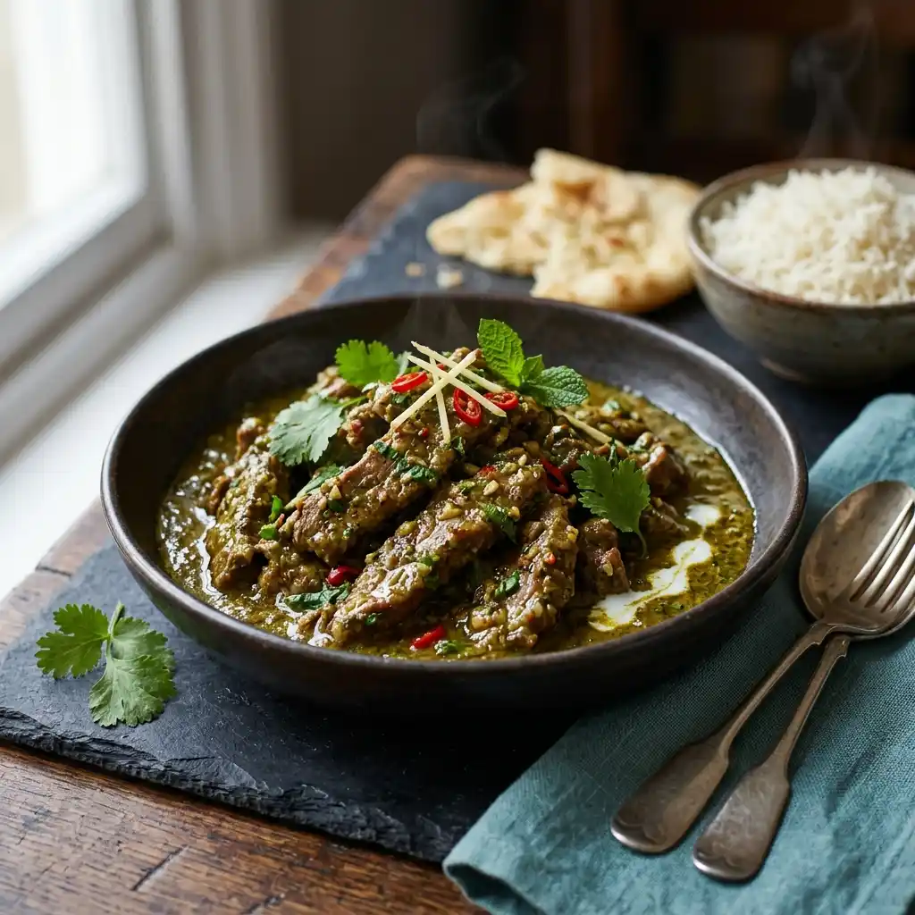 Captain Pathil Lamb – fresh halal traditional curries dish at Charishta Café, Farnham Common, Slough