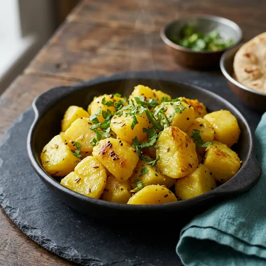 Bombay Aloo – fresh halal vegetable sides dish at Charishta Café, Farnham Common, Slough